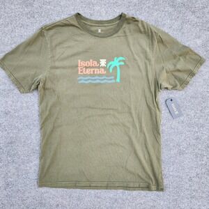 ROARK Isola Eterna Military Green Graphic T-Shirt Mens Size L Custom‎ Dyed